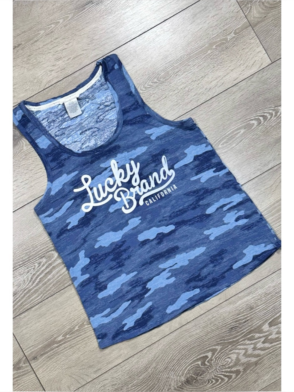 Lucky Brand Camo Print Scoop Neck Tank Top